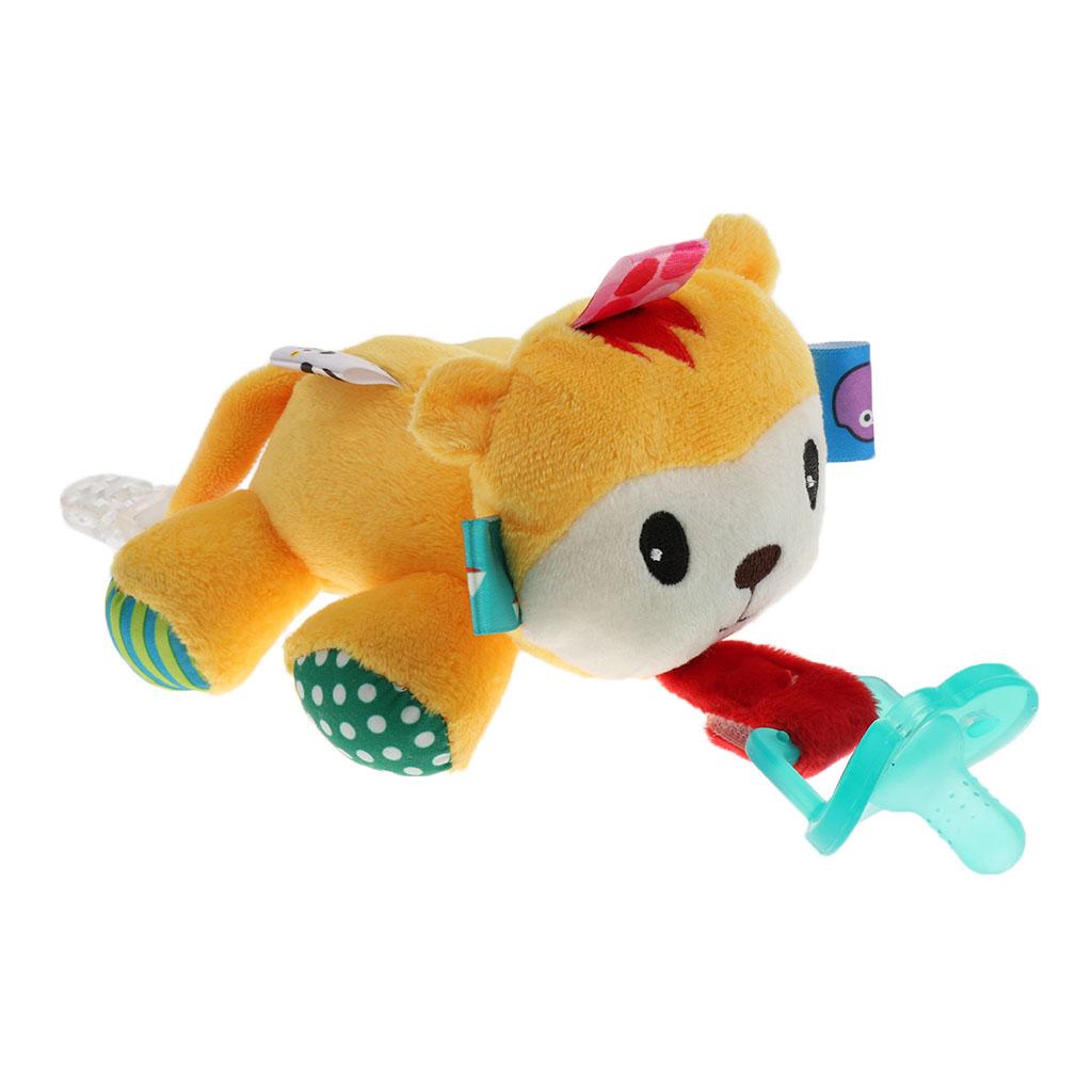 Baby Kids Silicone Pacifier Holder Plush Animal Detachable Toy Deer