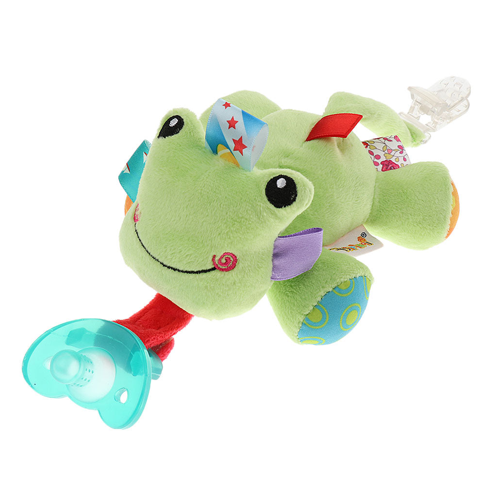 Baby Kids Silicone Pacifier Holder Plush Animal Detachable Toy Frog