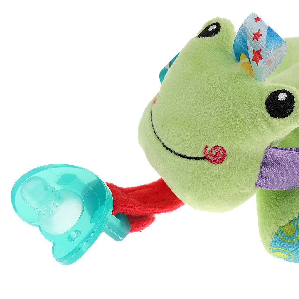 Baby Kids Silicone Pacifier Holder Plush Animal Detachable Toy Frog