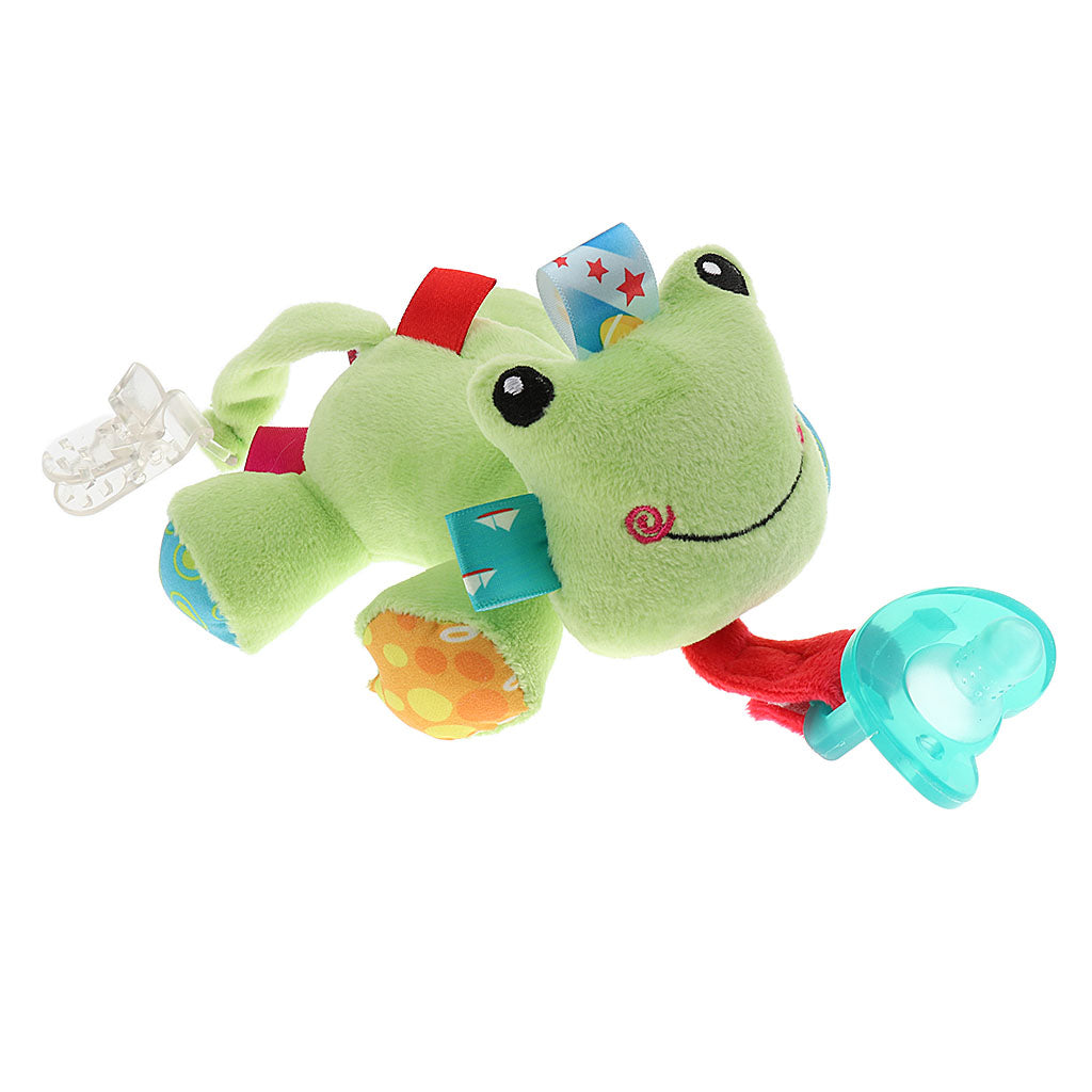 Baby Kids Silicone Pacifier Holder Plush Animal Detachable Toy Frog