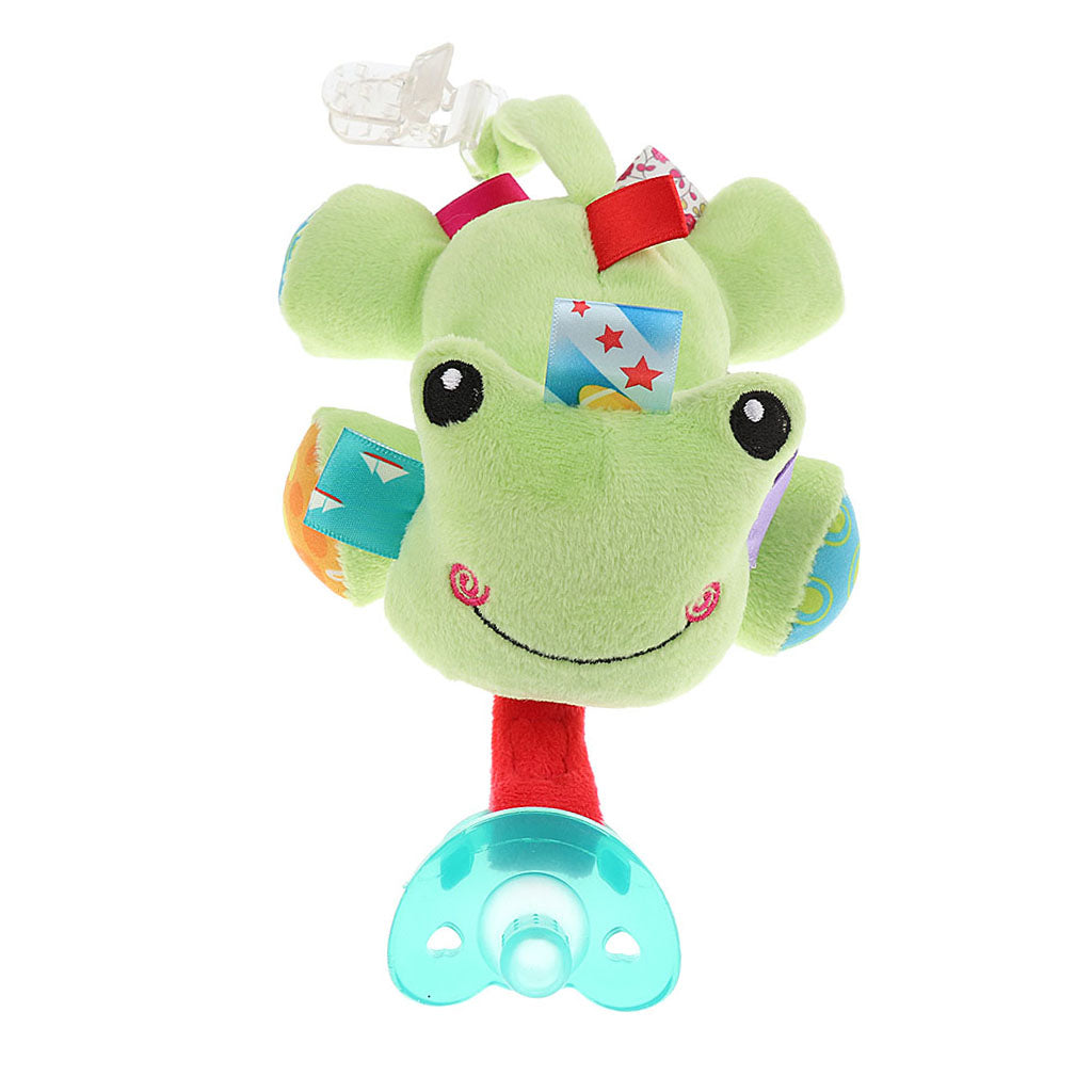 Baby Kids Silicone Pacifier Holder Plush Animal Detachable Toy Frog