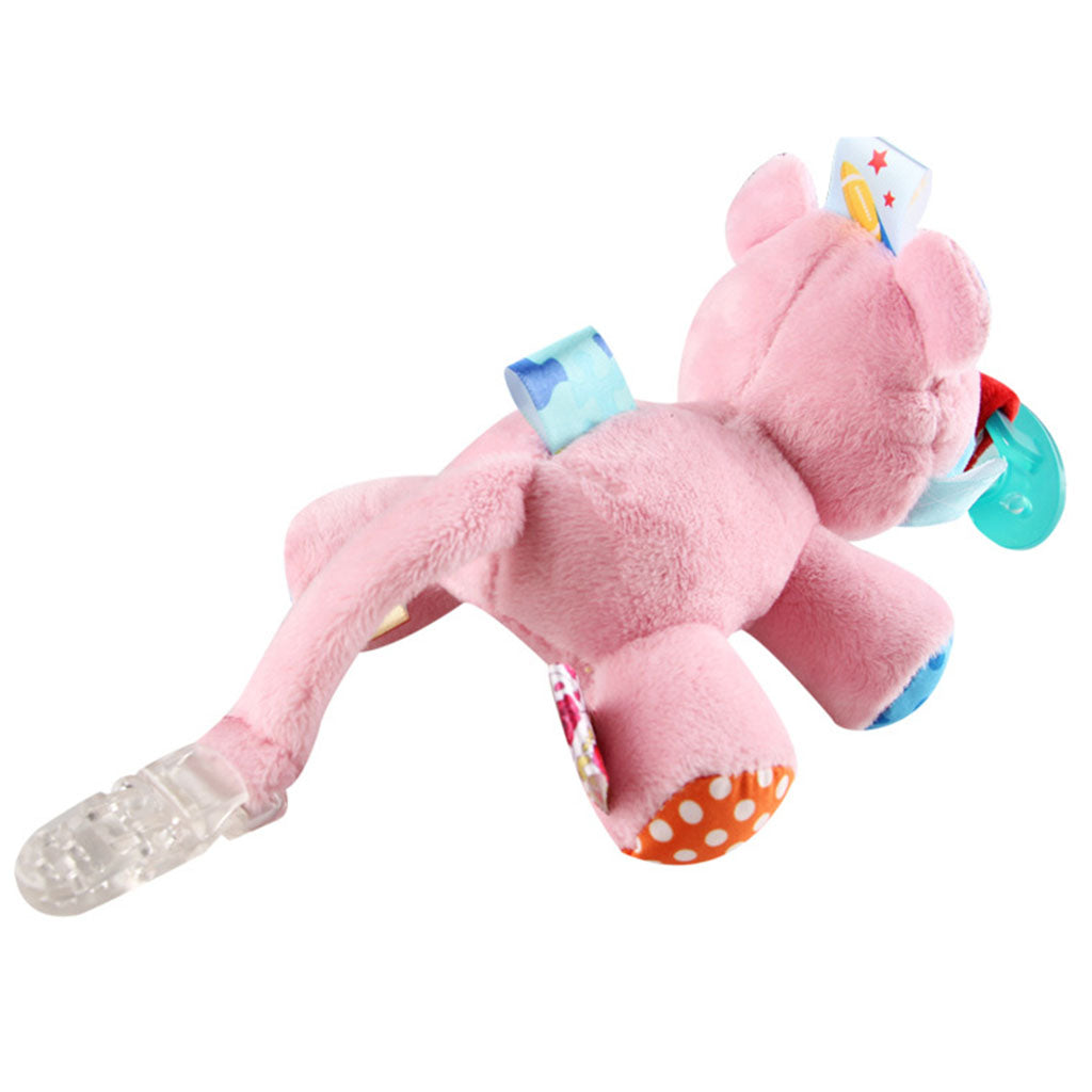 Baby Kids Silicone Pacifier Holder Plush Animal Detachable Toy Hippopotamus