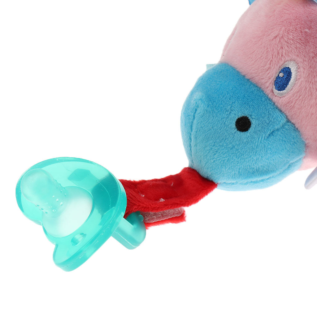 Baby Kids Silicone Pacifier Holder Plush Animal Detachable Toy Hippopotamus