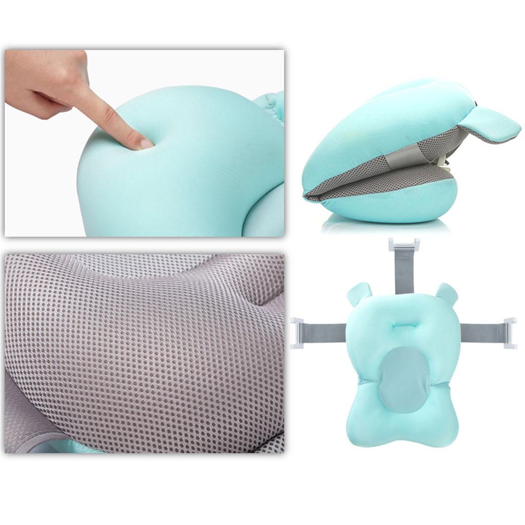Baby Bath Tub Pillow Pad Air Cushion Floating Seat Shower Mat Blue