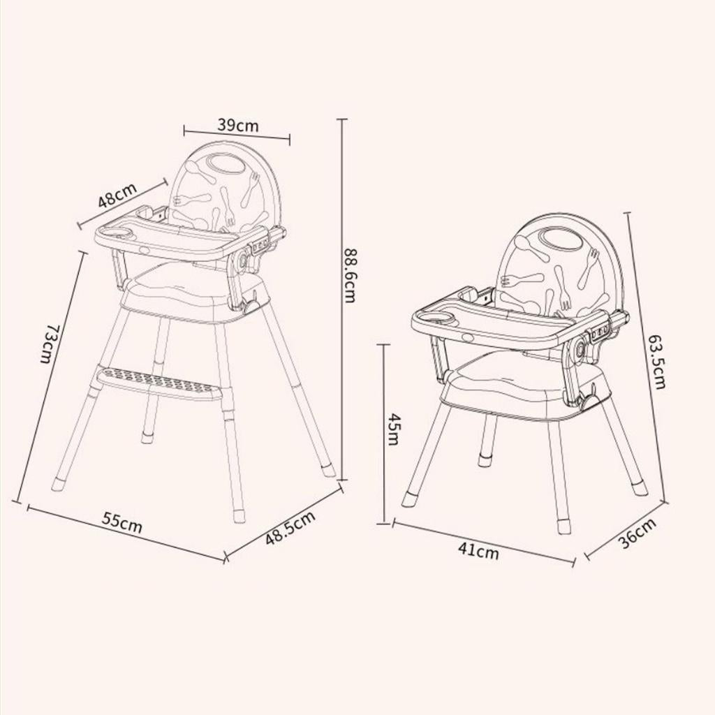 Baby Feeding High Chair Table Seat Booster Foldable Children Infant Pink