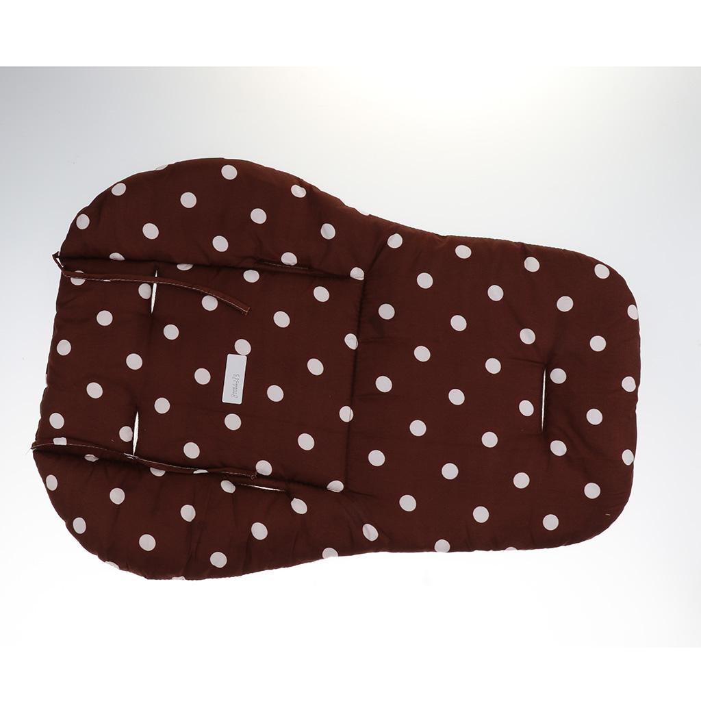 Baby Pushchair Stroller Kids Seat Pad Pram Liner Cushion Mat Coffee Dot