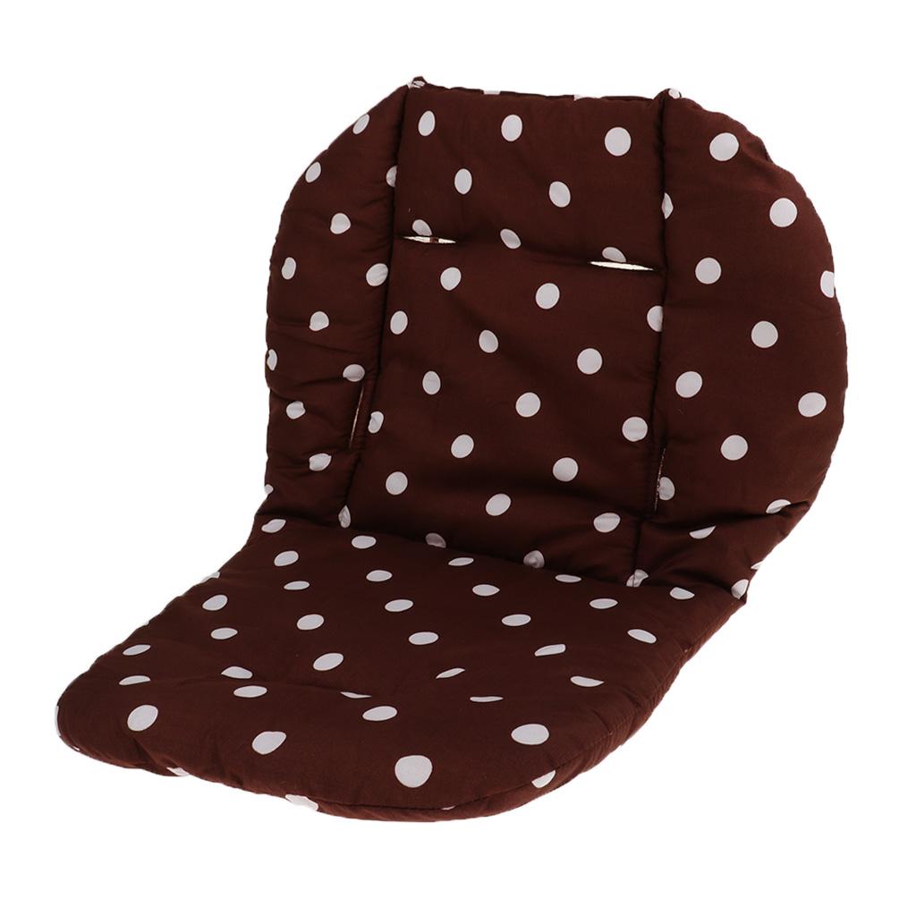 Baby Pushchair Stroller Kids Seat Pad Pram Liner Cushion Mat Coffee Dot