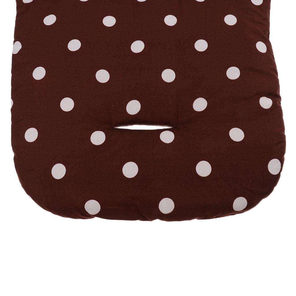 Baby Pushchair Stroller Kids Seat Pad Pram Liner Cushion Mat Coffee Dot