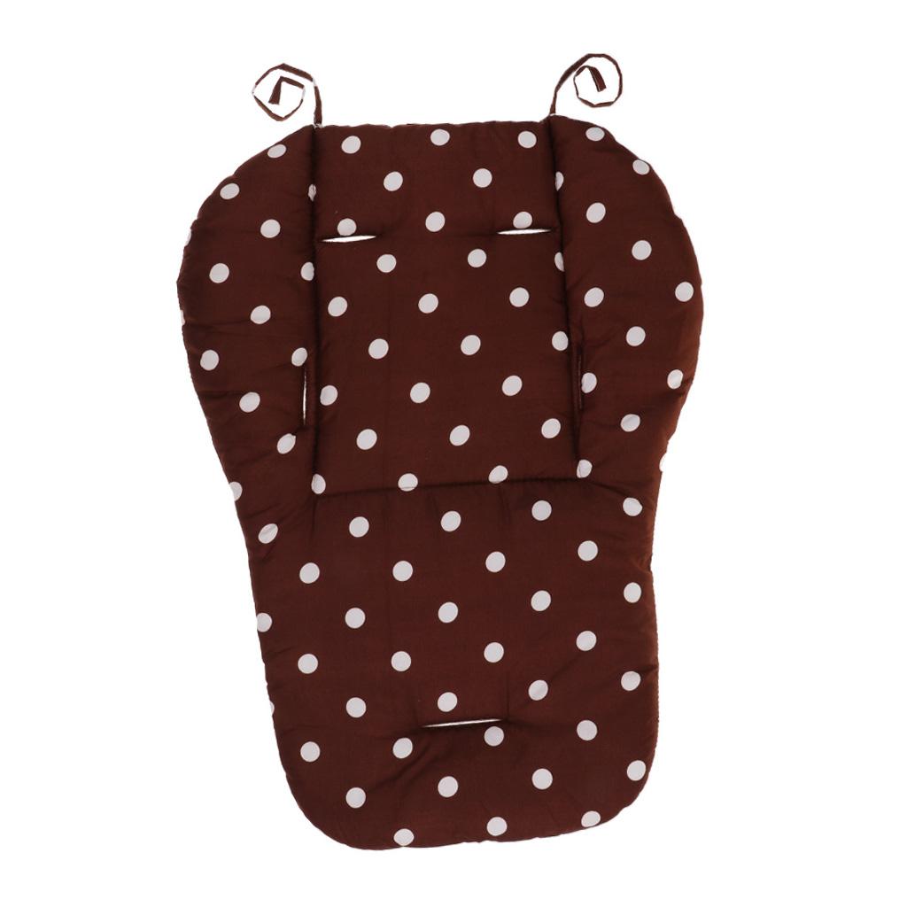 Baby Pushchair Stroller Kids Seat Pad Pram Liner Cushion Mat Coffee Dot