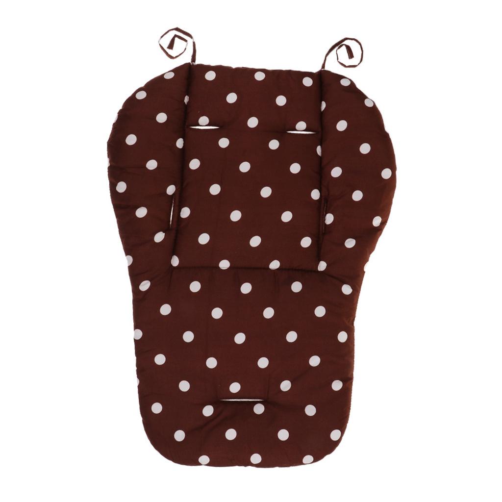 Baby Pushchair Stroller Kids Seat Pad Pram Liner Cushion Mat Coffee Dot