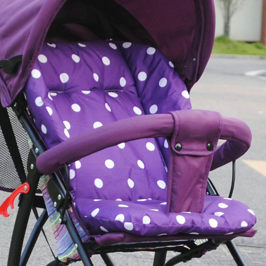 Baby Pushchair Stroller Kids Seat Pad Pram Liner Cushion Mat Purple Dot