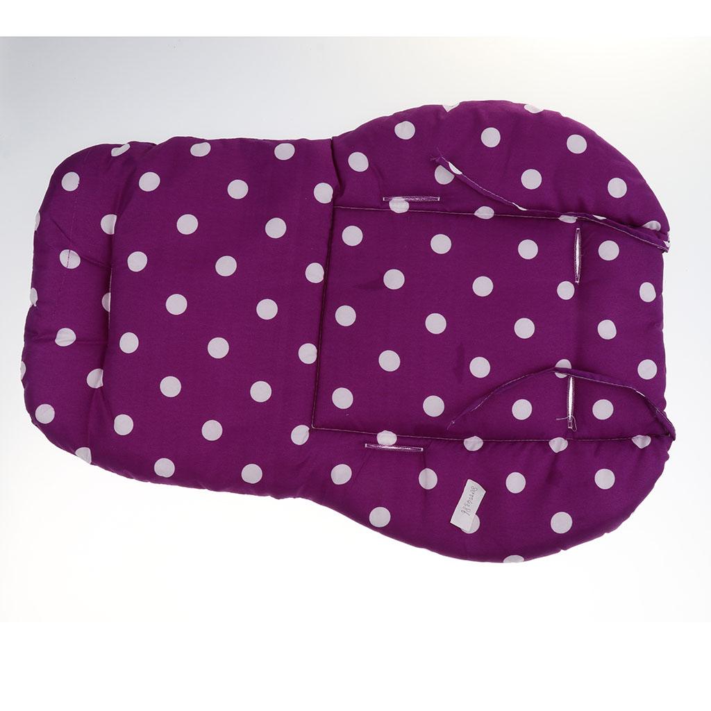 Baby Pushchair Stroller Kids Seat Pad Pram Liner Cushion Mat Purple Dot