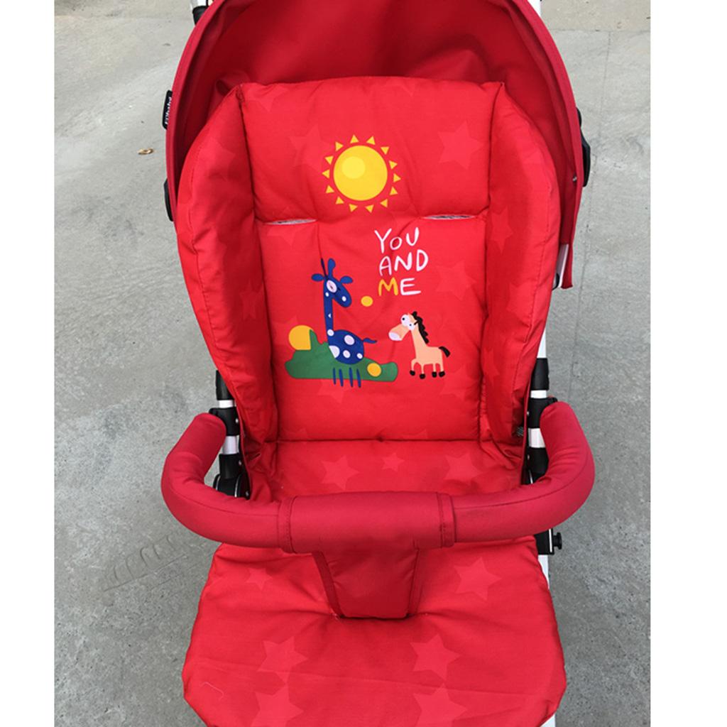 Baby Thick Stroller Pram Pushchair Mat Seat Cushion Pad Liner Cover Red