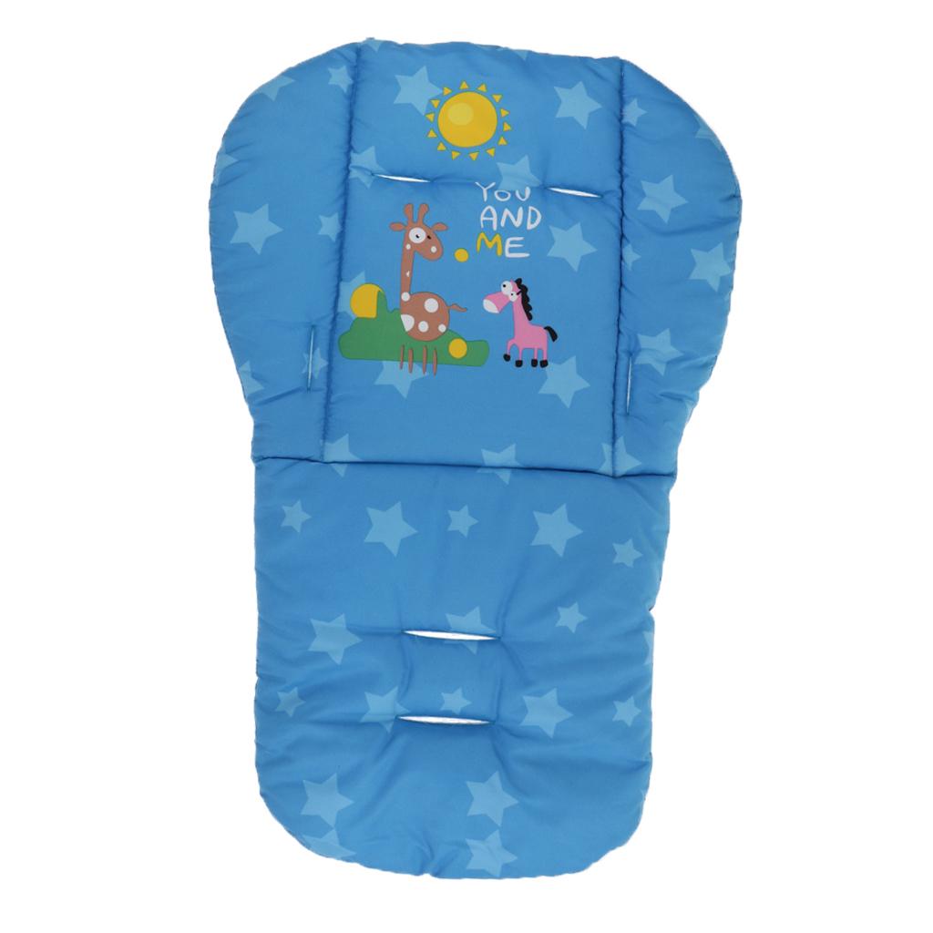 Baby Thick Stroller Pram Pushchair Mat Seat Cushion Pad Liner Cover Blue