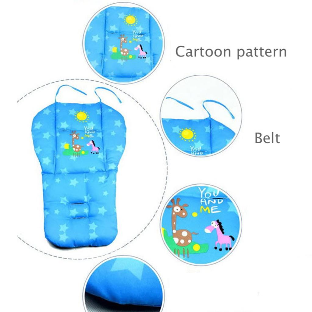 Baby Thick Stroller Pram Pushchair Mat Seat Cushion Pad Liner Cover Blue