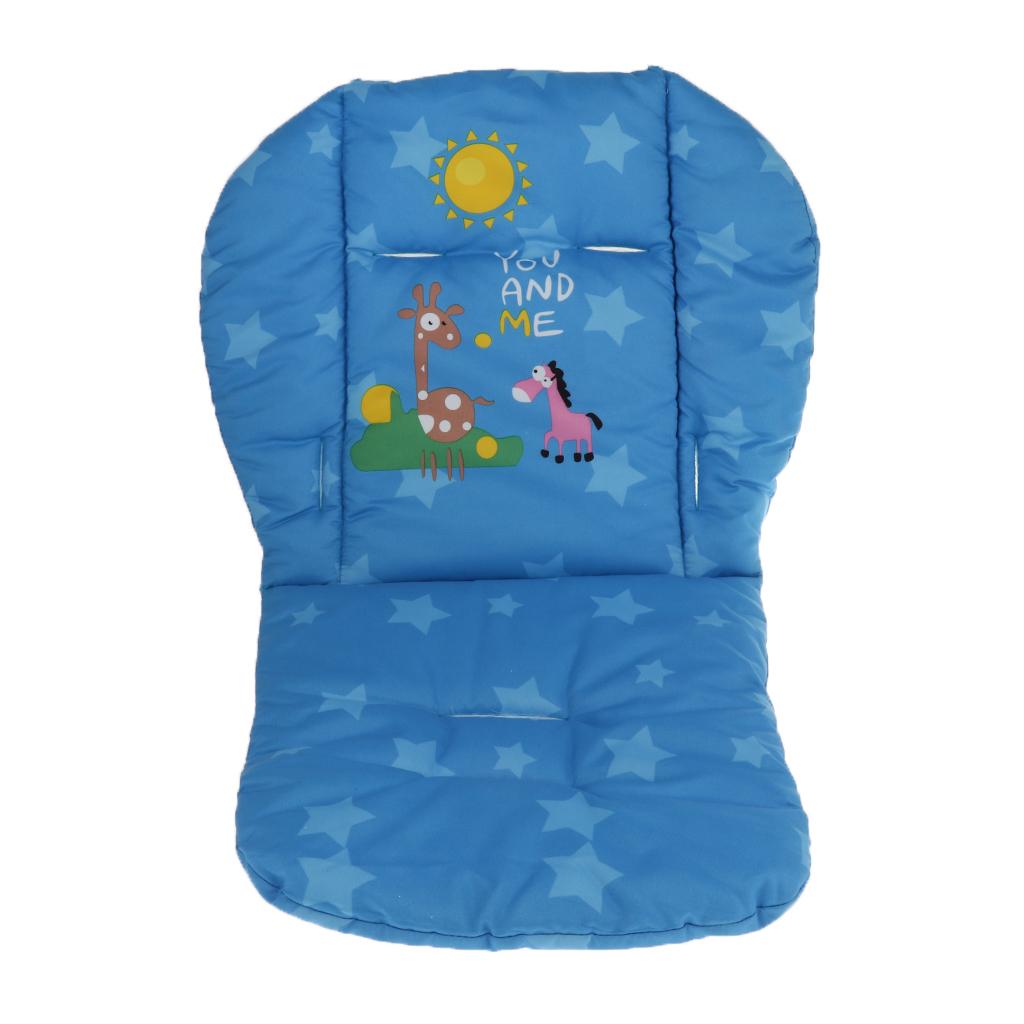 Baby Thick Stroller Pram Pushchair Mat Seat Cushion Pad Liner Cover Blue