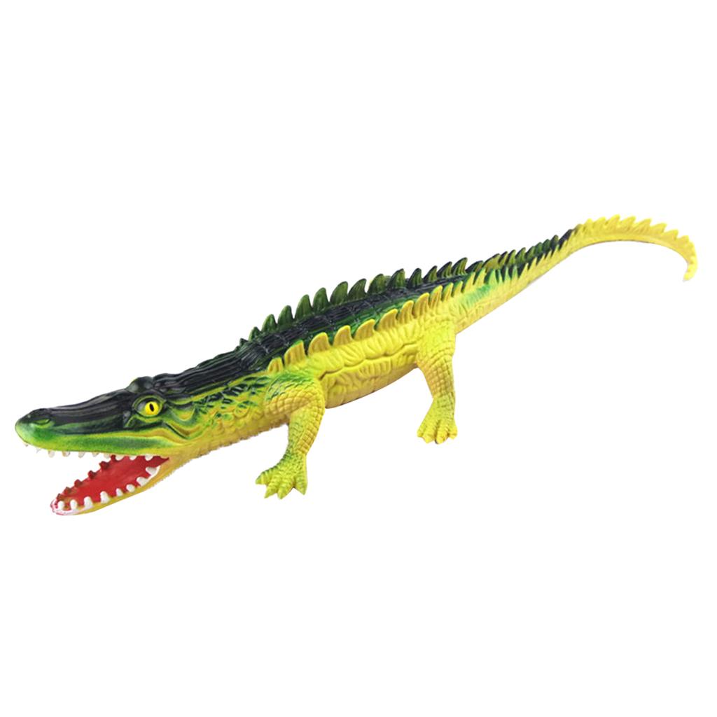 Toy Crocodile Plastic Tactile Figurine Model Alligator Nature Reptile Green