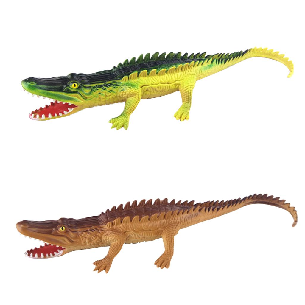 Toy Crocodile Plastic Tactile Figurine Model Alligator Nature Reptile Green