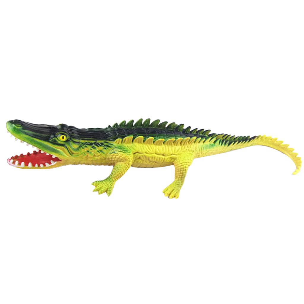 Toy Crocodile Plastic Tactile Figurine Model Alligator Nature Reptile Green