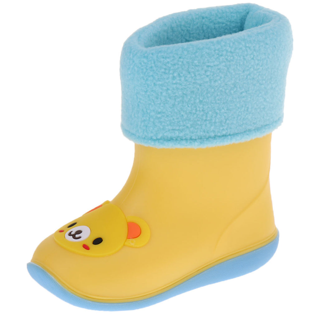Children Toddlers Waterproof Rubber Rain Boots Yellow Bear for 2 years
