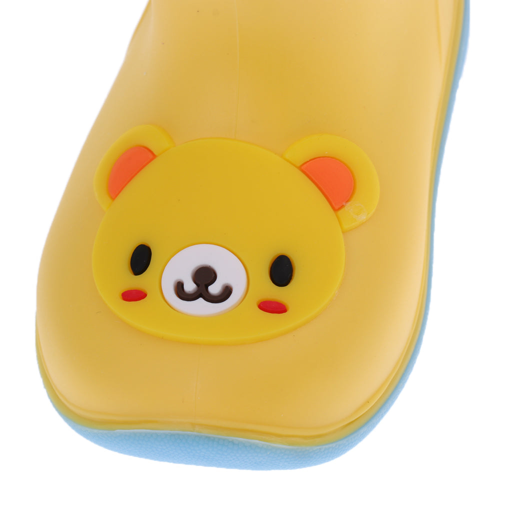 Children Toddlers Waterproof Rubber Rain Boots Yellow Bear for 2 years
