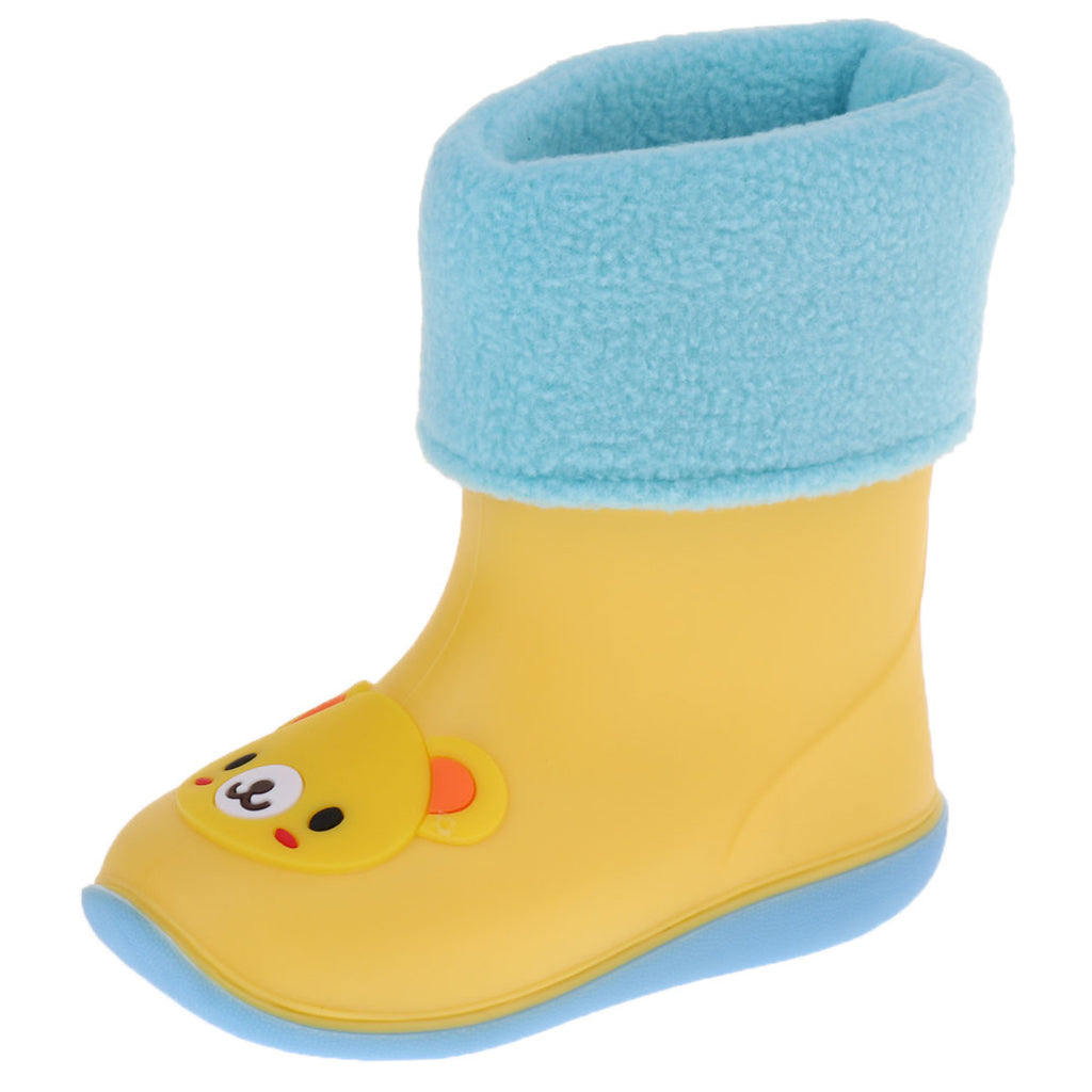 Children Toddlers Waterproof Rubber Rain Boots Yellow Bear for 2 years