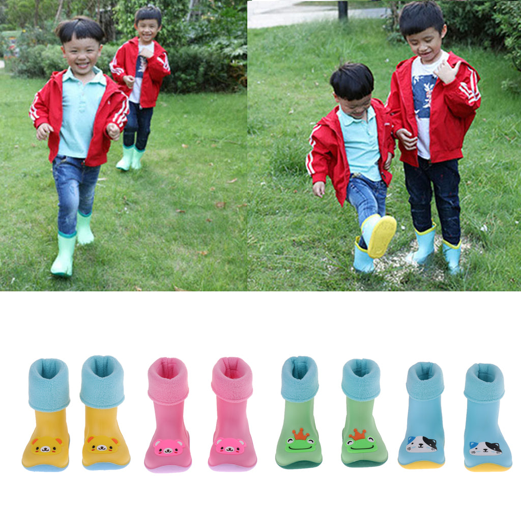 Children Toddlers Waterproof Rubber Rain Boots Yellow Bear for 2 years