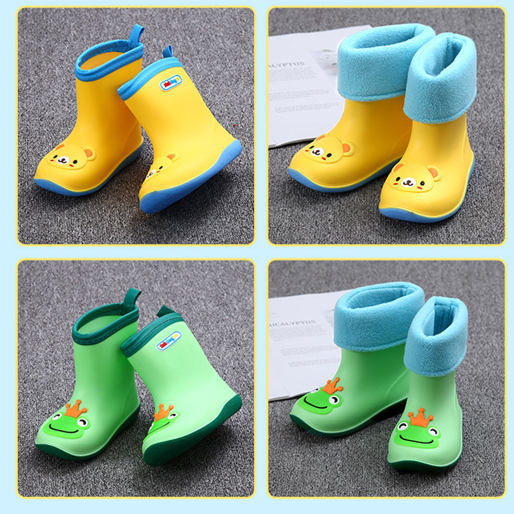 Children Toddlers Waterproof Rubber Rain Boots Yellow Bear for 2 years