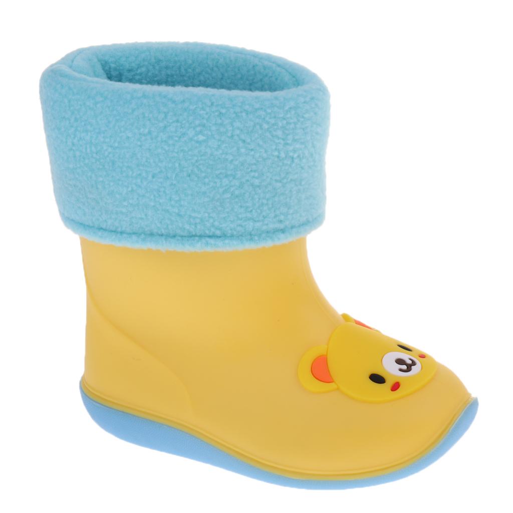Children Toddlers Waterproof Rubber Rain Boots Yellow Bear for 5 years