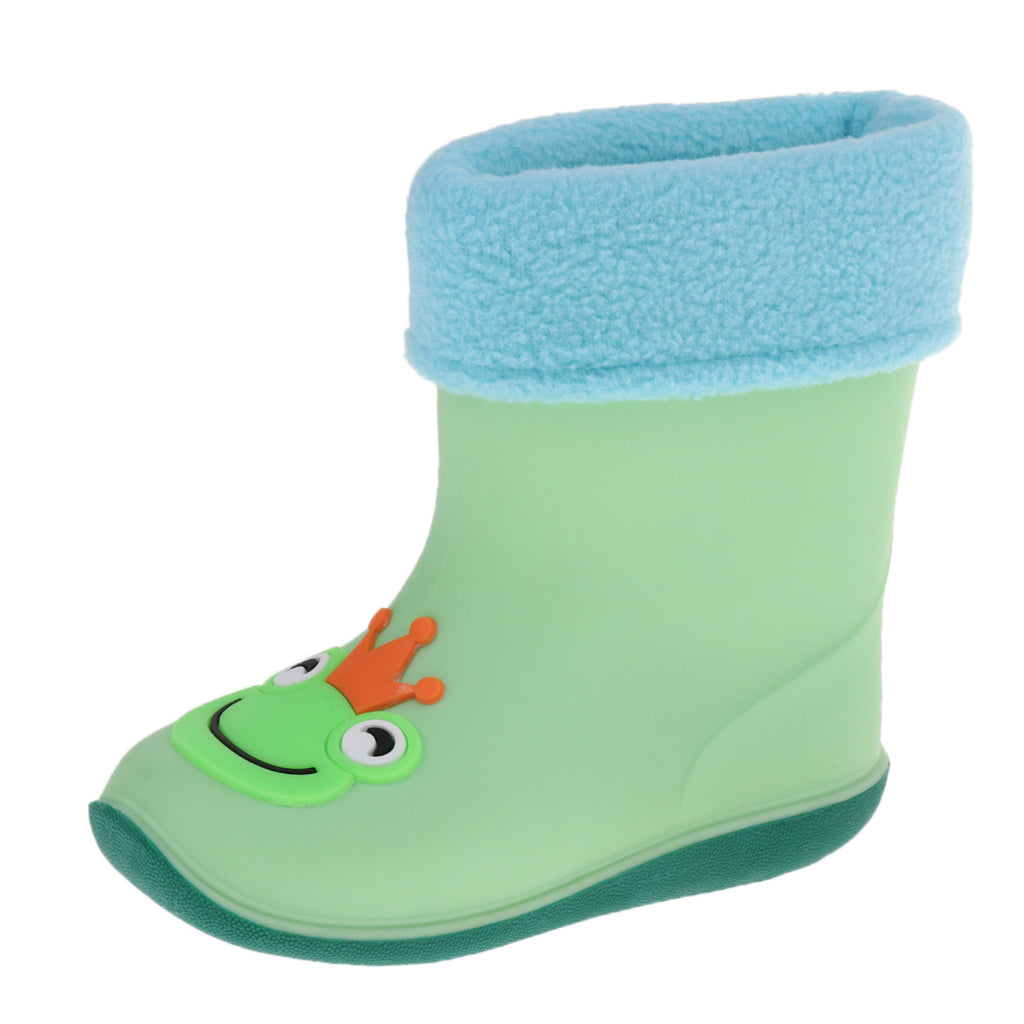 Children Toddlers Waterproof Rubber Rain Boots Green Frog for 5 years