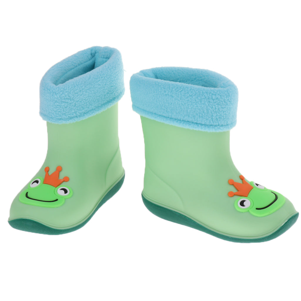 Children Toddlers Waterproof Rubber Rain Boots Green Frog for 5 years