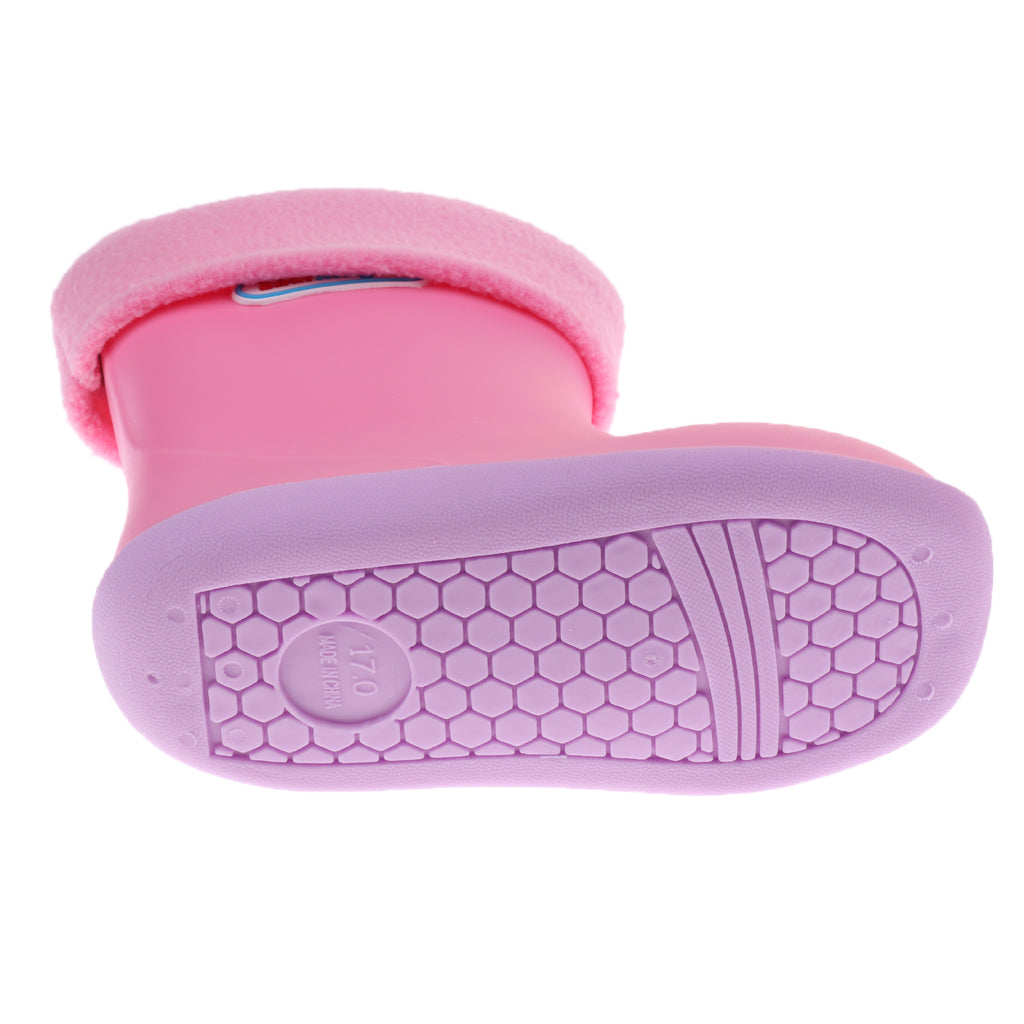 Kids Toddlers Waterproof Rubber Rain Boots Pink Bear for 2 years
