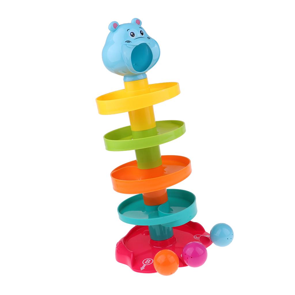 Swirl Ball Ramp Drop Toy Toddlers Educational Puzzle Rolling Tower Bell