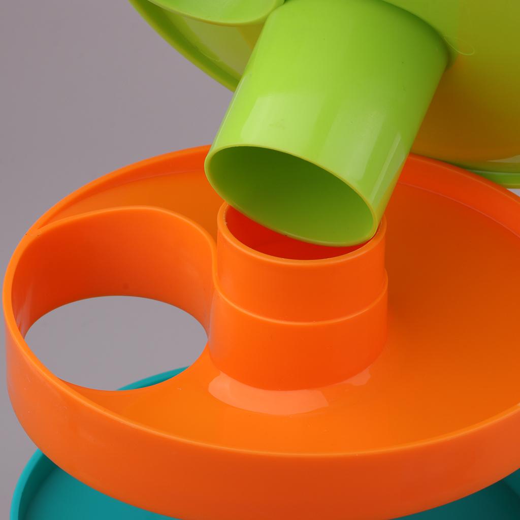 Ball Drop Toy 5 Layer Tower Run with Swirling Ramps 3 Balls Development Toy