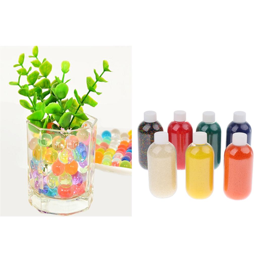 Bottle Of Gel Soil Water Crystal Bead Kid Toy Vase Filler Decor Blue