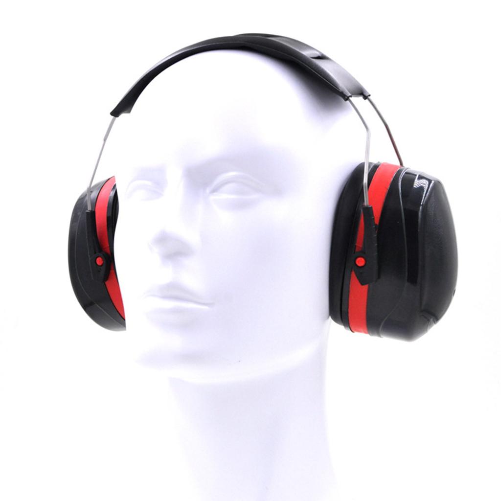 Head Earmuffs Anti-noise Study Sleep Shooting Ear Protection Red+Black