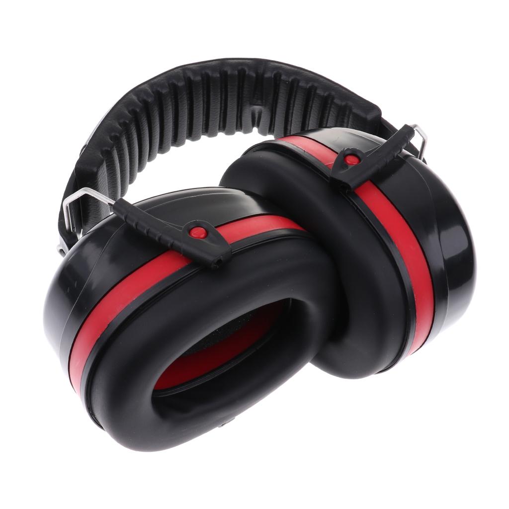 Safety Ear Muffs Professional Ear Defenders for Sleep/Shooting Red+Black
