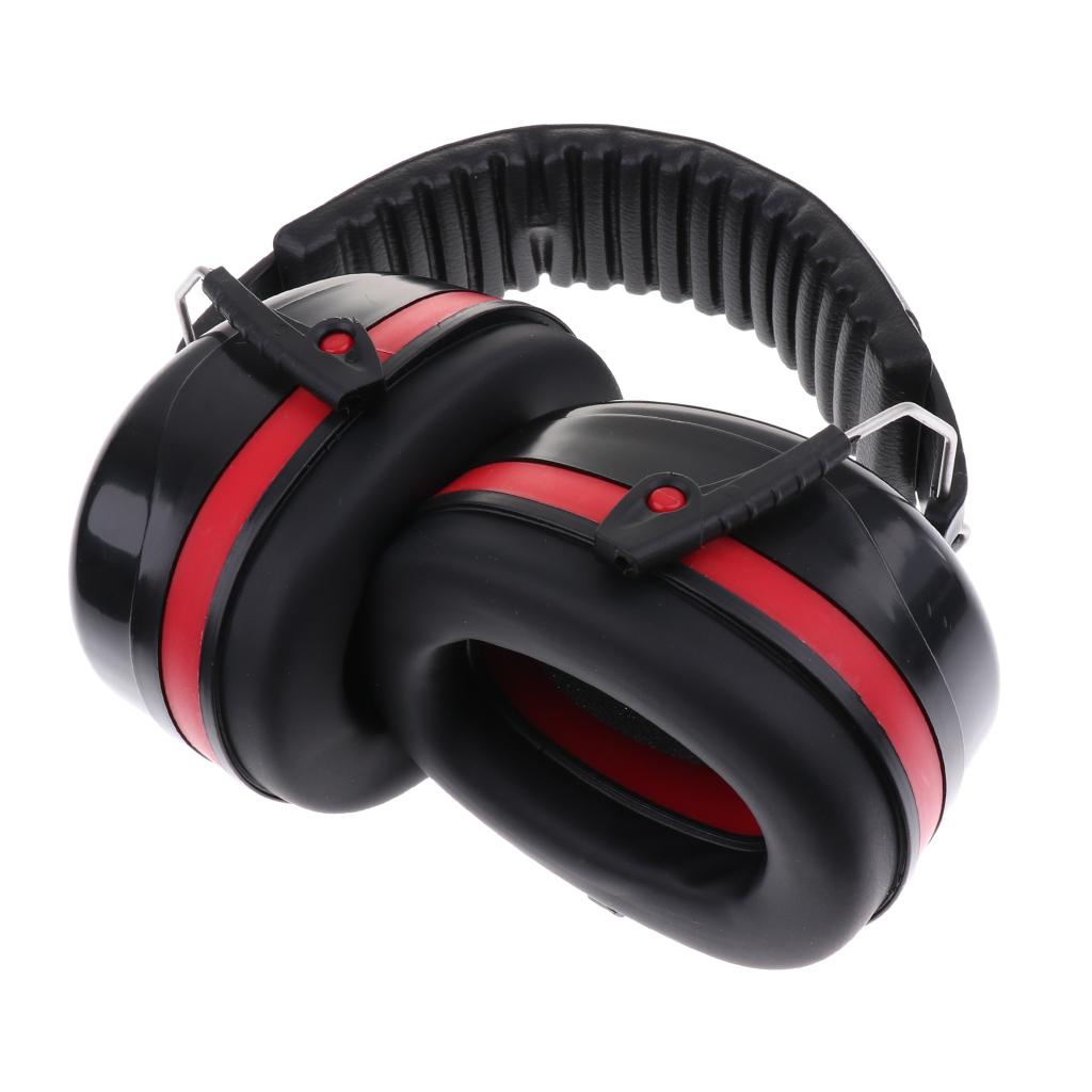 Safety Ear Muffs Professional Ear Defenders for Sleep/Shooting Red+Black