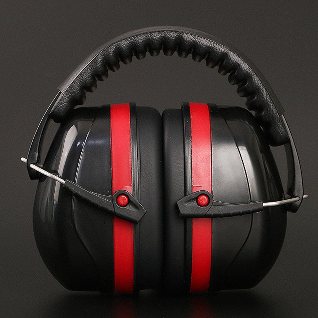 Safety Ear Muffs Professional Ear Defenders for Sleep/Shooting Red+Black
