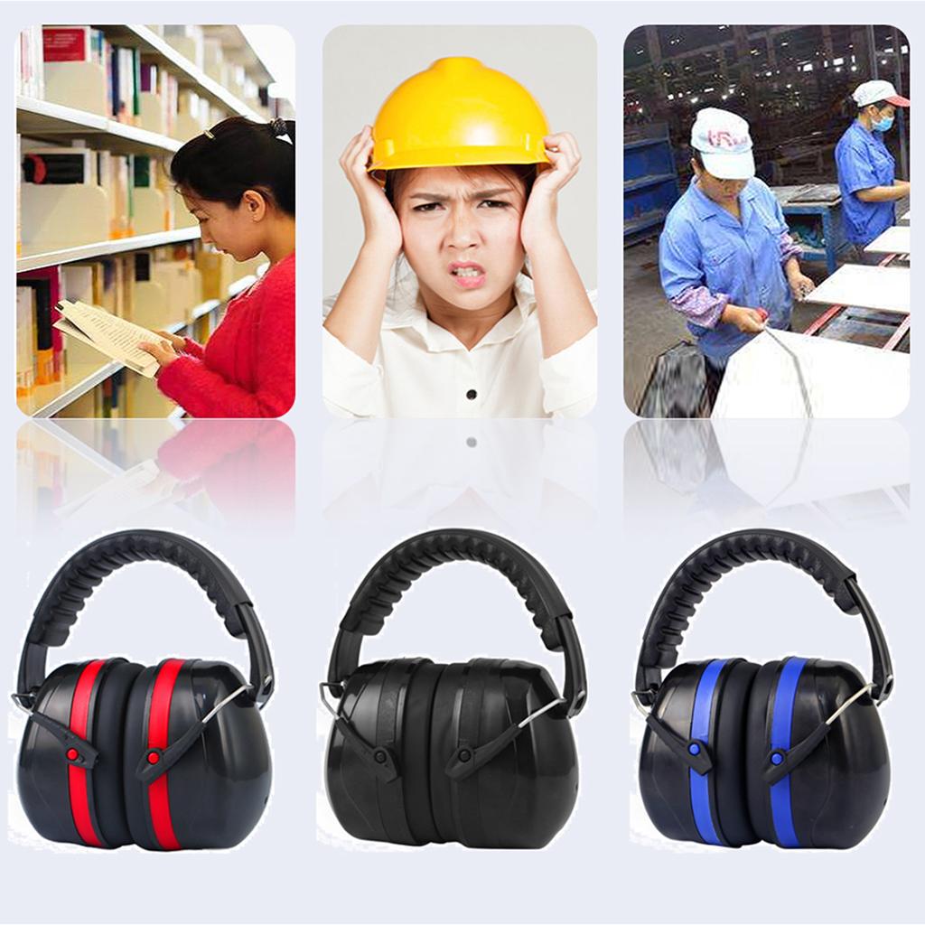 Safety Ear Muffs Professional Ear Defenders for Sleep/Shooting Red+Black