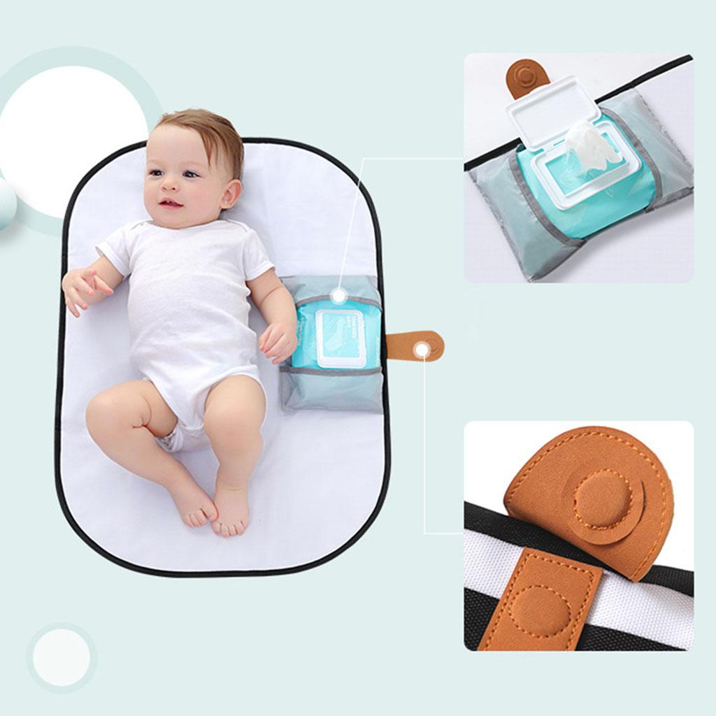 Portable Diaper Changing Pad Waterproof Travel Changing Mat for Baby Stripes