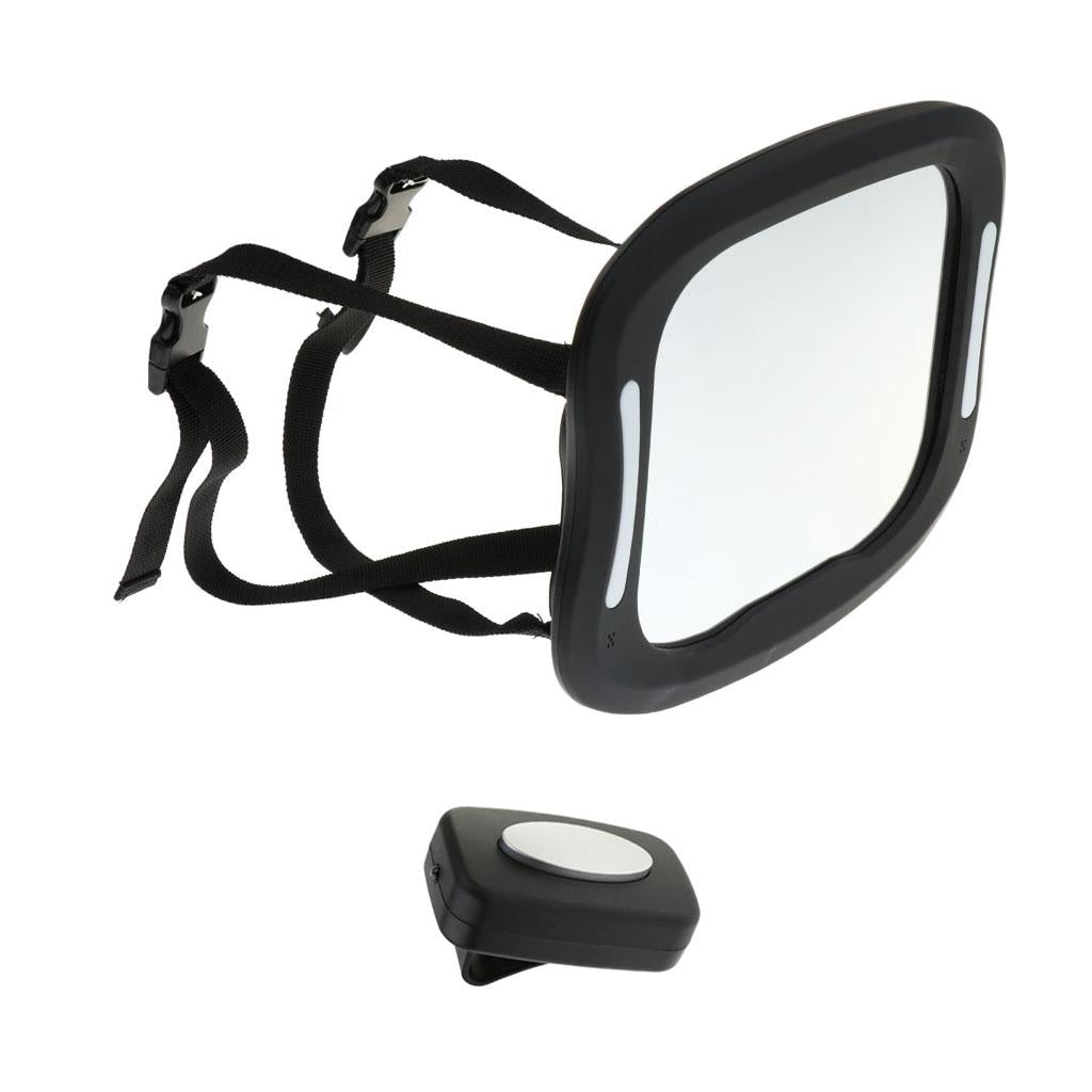 LARGE ADJUSTABLE WIDE VIEW REAR/BABY/CHILD SEAT CAR SAFETY MIRROR HEADREST MOUNT