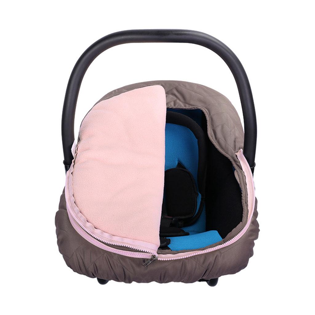 Infant Car Seat Cover Weather Resistant Canopy to Protect from The Cold Pink
