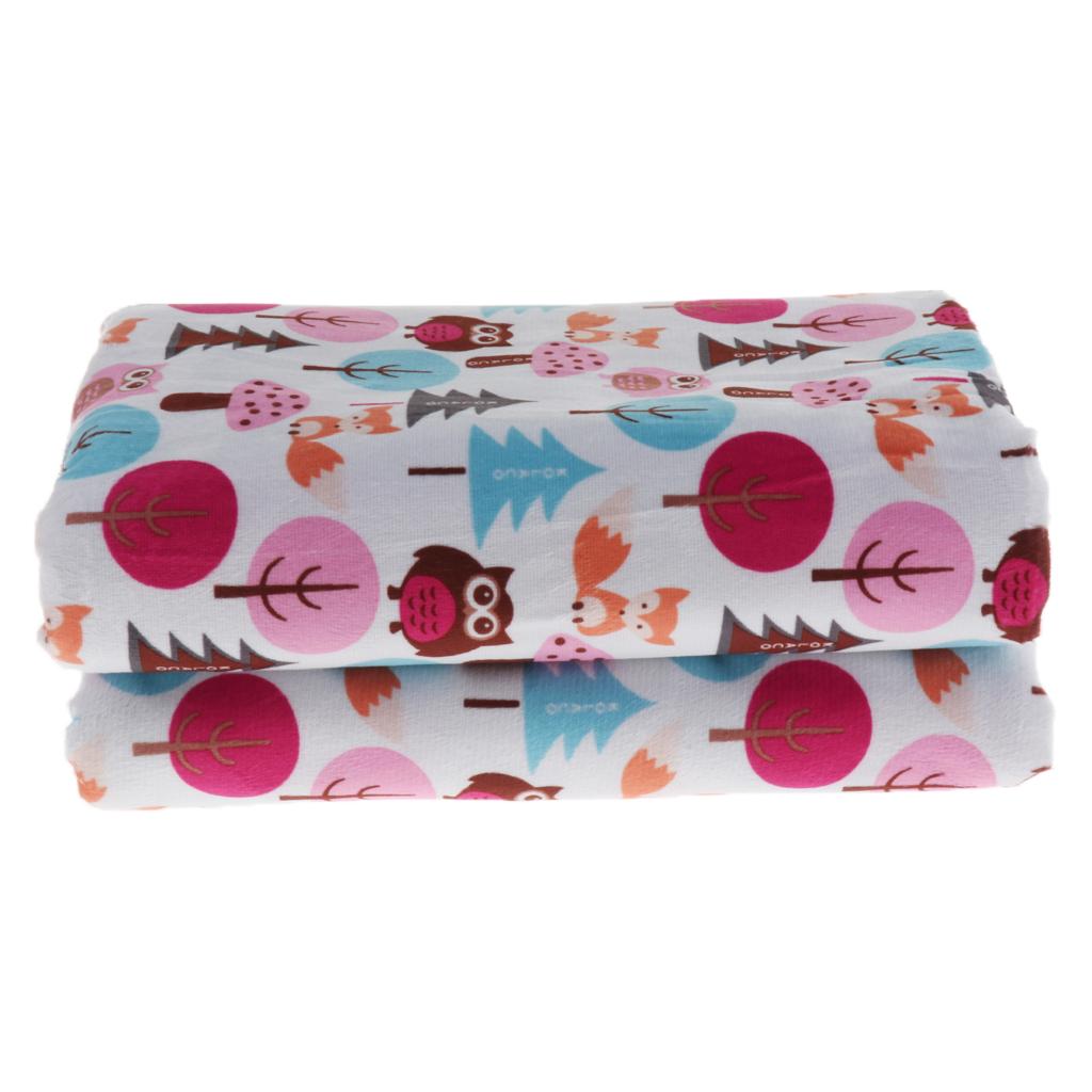 Unisex Double-Layer Coral Velvet Baby Cradle Crib Blanket Purple owl