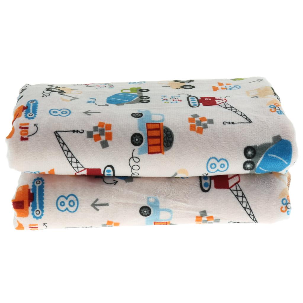Unisex Double-Layer Coral Velvet Baby Cradle Crib Blanket Engineering car