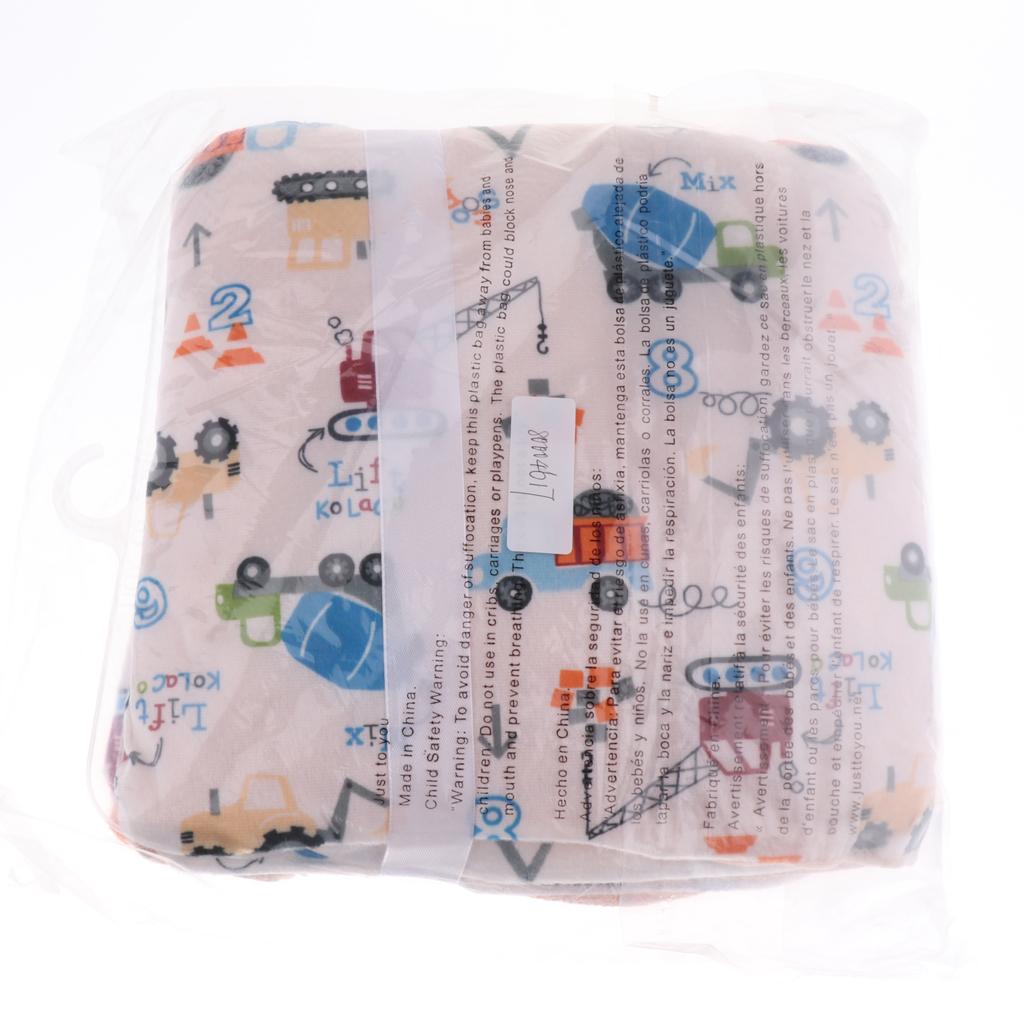 Unisex Double-Layer Coral Velvet Baby Cradle Crib Blanket Engineering car