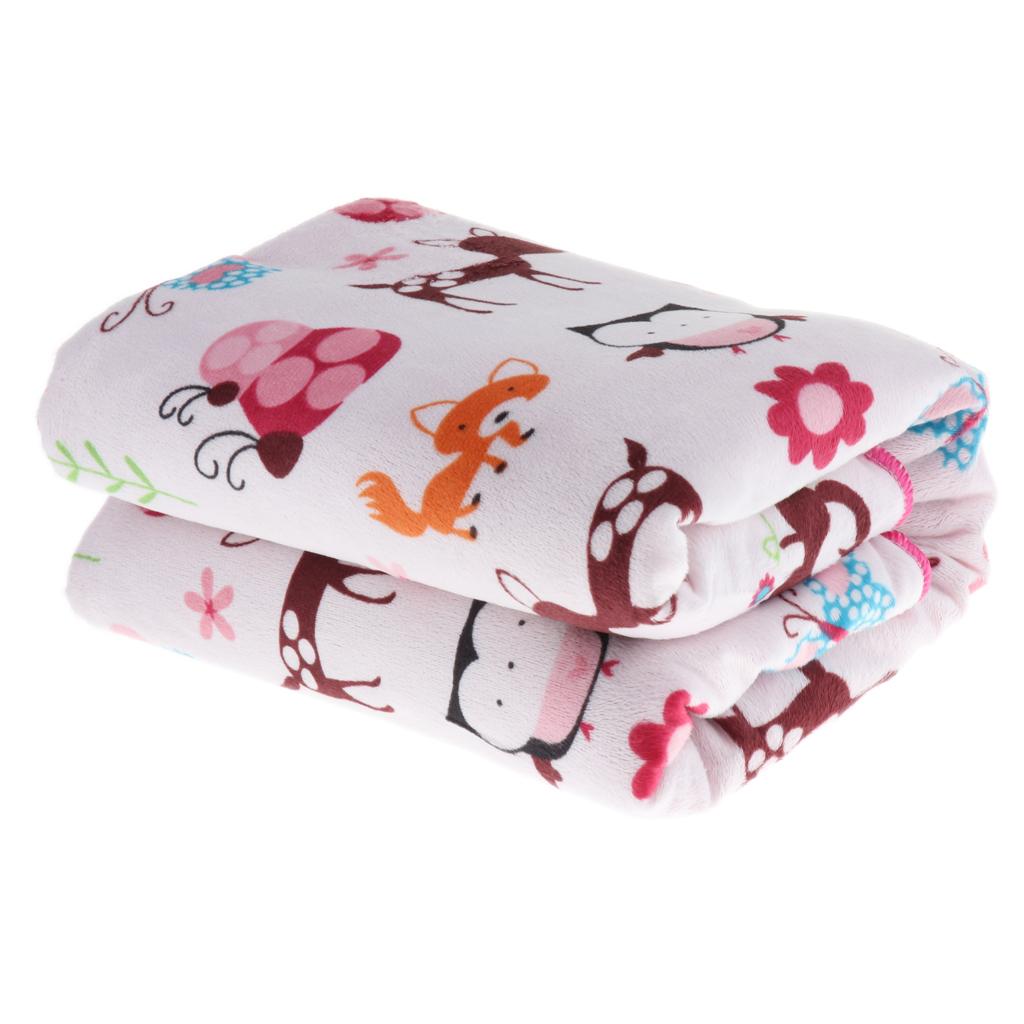 Unisex Double-Layer Coral Velvet Baby Cradle Crib Blanket Butterfly fawn