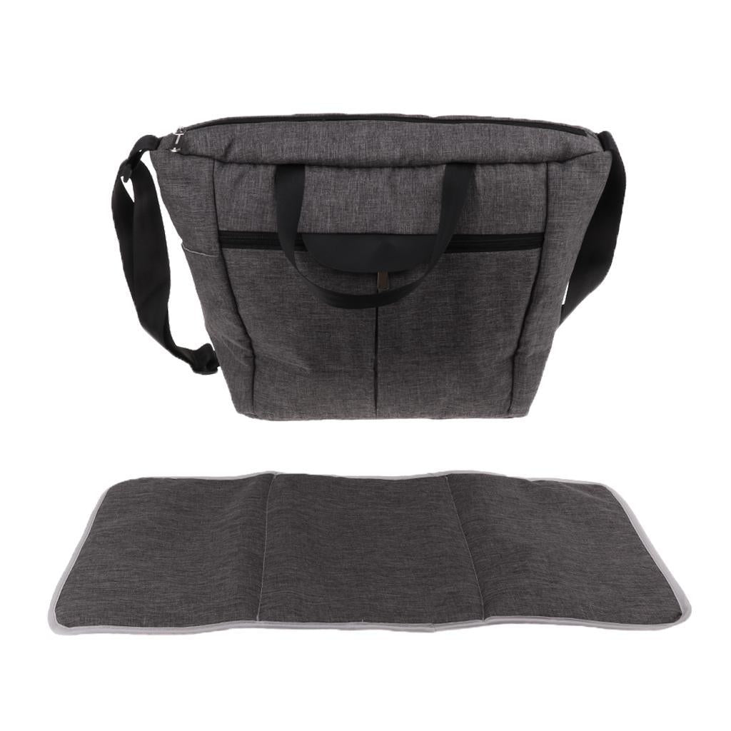 Multi-use Baby Carriage Bag Bottle Diaper Storage Mummy Bag Gray