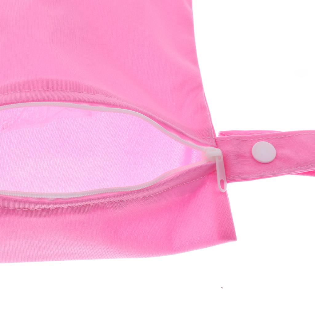 Baby Waterproof Reusable Zip Pouch Wet Bag Cloth Diaper Nappy Pink