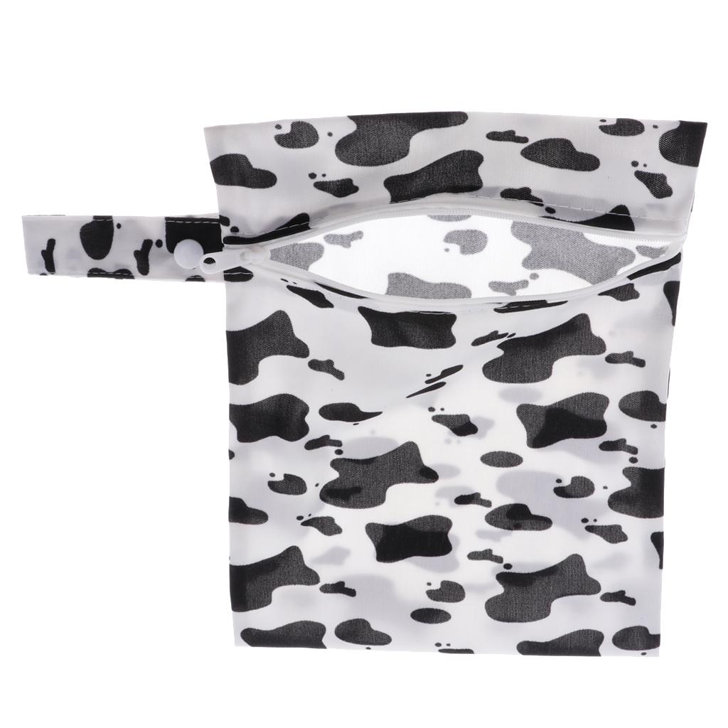 Baby Waterproof Reusable Zip Pouch Wet Dry Bag Cloth Diaper Nappy Cow
